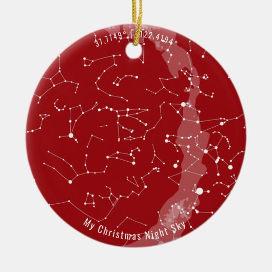 Custom Star Map - Keramik Weihnachtsschmuck (Vorne)
