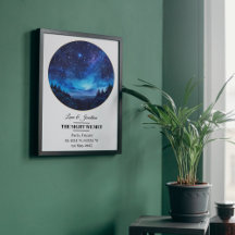 Custom Star Map Metal Art - Die Nacht, die wir tre