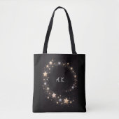 Custom Star Spiral Initials Gift Tote Bag Tasche (Vorderseite)