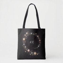Custom Star Spiral Initials Gift Tote Bag Tasche