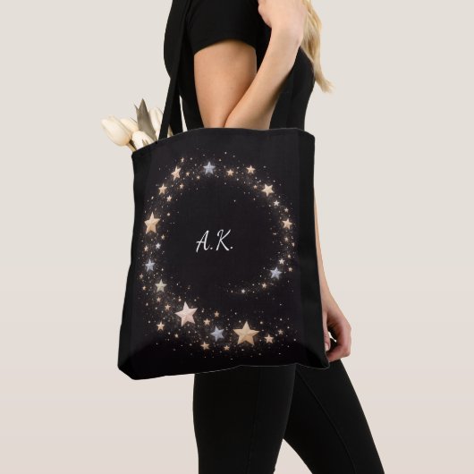 Custom Star Spiral Initials Gift Tote Bag Tasche (Von Nahem)
