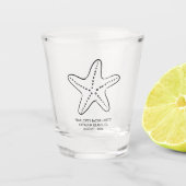 Custom Starfish Bachelorette Shot Glass Favor Gift Schnapsglas (Vorderseite)
