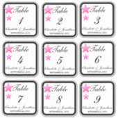 Custom Starfish Beach Wedding Tischnummern Aufkleber (Vorderseite)