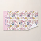 Custom Starfish Seashell Blue Lila Pink Nautic Badhandtuch Set (Handtuch)