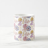 Custom Starfish Seashell Blue Lila Pink Nautic Kaffeetasse (Mittel)