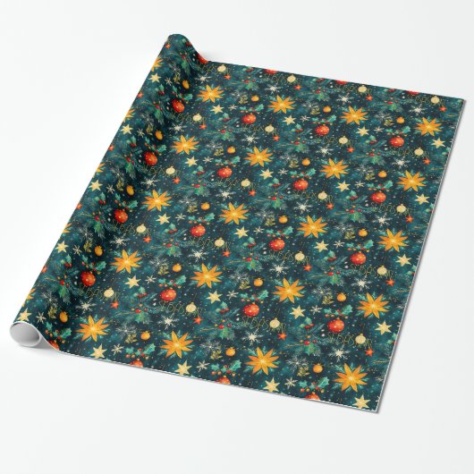 Custom Starry Weihnachtsschmuck Geschenkpapier (Ungerollt)