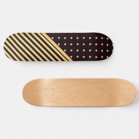 CUSTOM STARS & STRIPES SCHWARZGOLDPATTER SKATEBOARD (Horizontal)