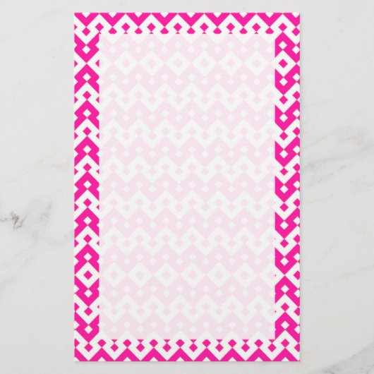 Custom Stationery, Notepaper: Candy Pink Geometric Briefpapier (Vorderseite)