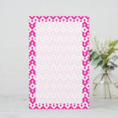 Custom Stationery, Notepaper: Candy Pink Geometric Briefpapier (Stehend Vorderseite)