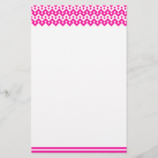 Custom Stationery, Notepaper: Candy Pink Geometric Briefpapier (Vorderseite)