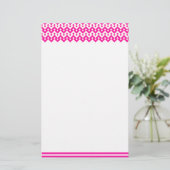 Custom Stationery, Notepaper: Candy Pink Geometric Briefpapier (Stehend Vorderseite)