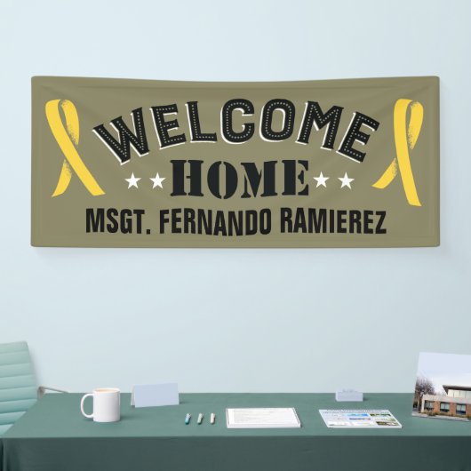 Custom Stationierung Welcome Zuhause Yellow Ribbon Banner (Messe)