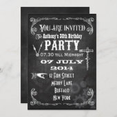 Custom Steampunk Chalkboard Geburtstagsparty einla Einladung (Vorne/Hinten)