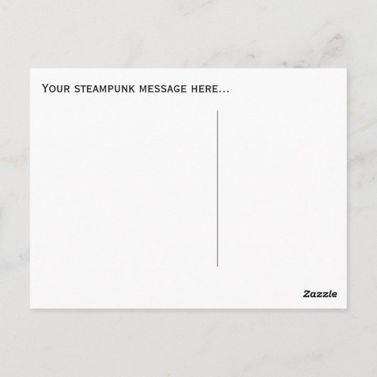 Custom Steampunk Mozart Stationery Postkarte (Rückseite)