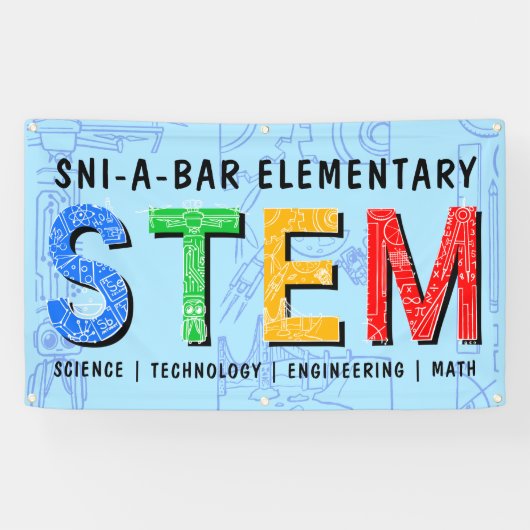 Custom STEM Bildung Banner - Light Blue (Horizontal)