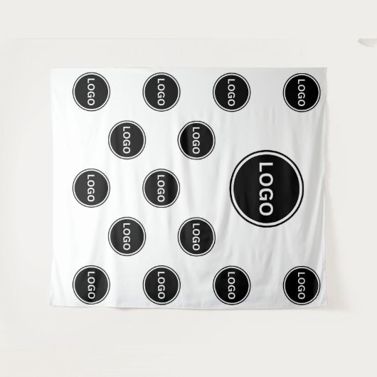 Custom Step and Repeat Logo Wall Photo Backdrop Wandteppich (Vorderseite (Horizontal))