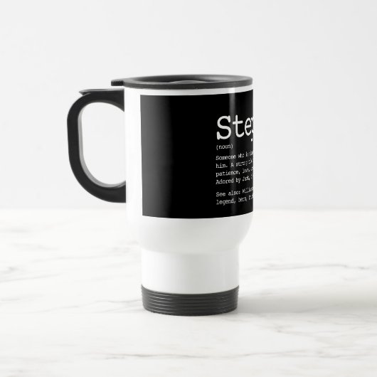 Custom Stepdad Definition Modern Black Reisebecher (Links)