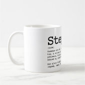 Custom Stepdad Definition Schwarz und Weiß Kaffeetasse (Links)