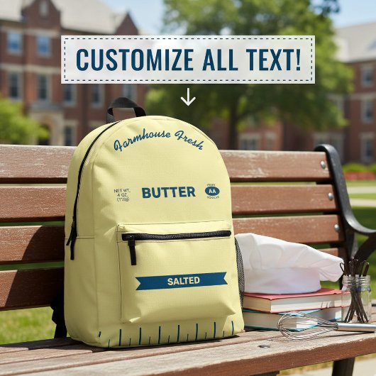 Custom Stick-of-Butter Retro Foodie Backpack  Bedruckter Rucksack