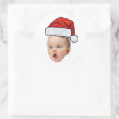 Custom Sticker Baby Face Foto Weihnachtsmannmütze  (Tasche)