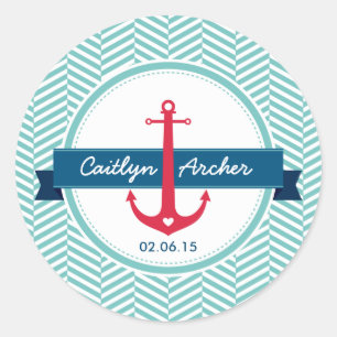 CUSTOM STICKER Modernes nautisches Ankermonogramm