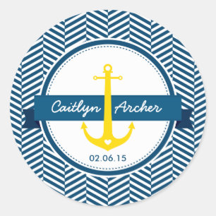 CUSTOM STICKER Modernes nautisches Ankermonogramm