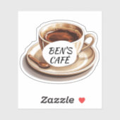 Custom Stickers Coffee Cup and Boans Logo Aufkleber (Blatt)