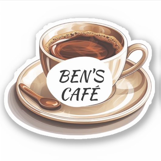 Custom Stickers Coffee Cup and Boans Logo Aufkleber (Vorderseite)