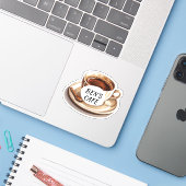 Custom Stickers Coffee Cup and Boans Logo Aufkleber (Laptop mit iPhone)
