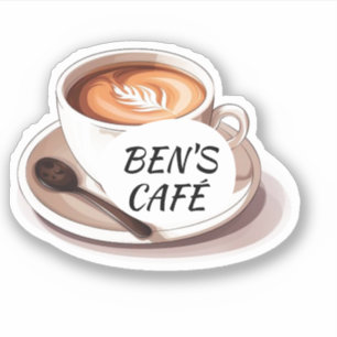Custom Stickers Coffee Cup and Boans Logo Aufkleber