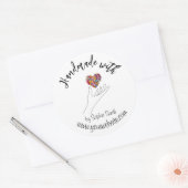 Custom Stickers Handmade with Love elegant white (Umschlag)