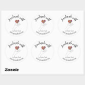 Custom Stickers Handmade with Love elegant white (Blatt)