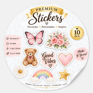 Custom Stickers   Runde, Logos, Vintag und Text