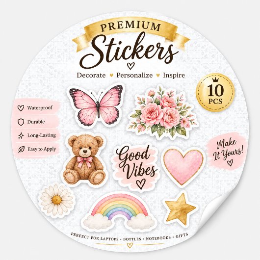 Custom Stickers | Runde, Logos, Vintag und Text