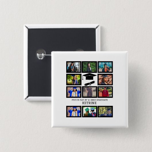 Custom stolzer Vater des Absolventen 11 Foto Colla Button (Vorne & Hinten)