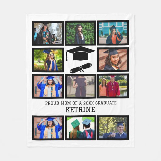 Custom stolzer Vater des Absolventen 11 Foto Colla Fleecedecke (Vorderseite)