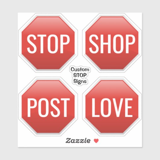 Custom STOP Sign Stickers Aufkleber (Blatt)