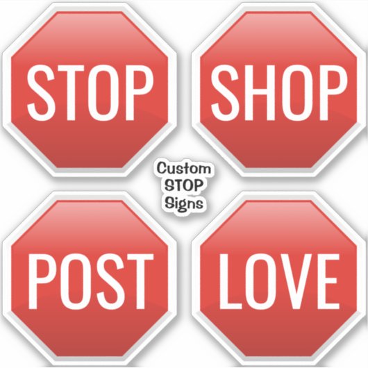 Custom STOP Sign Stickers Aufkleber (Vorderseite)