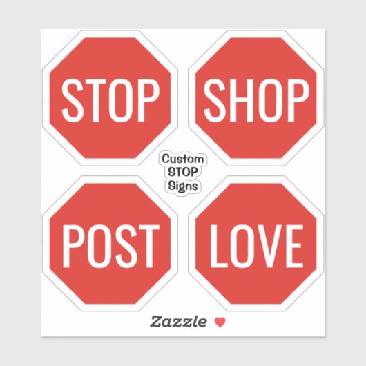 Custom STOP Sign Stickers Aufkleber (Blatt)