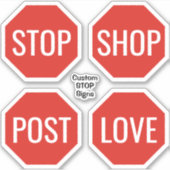 Custom STOP Sign Stickers Aufkleber (Vorderseite)