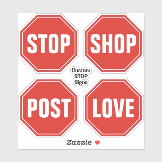 Custom STOP Sign Stickers Aufkleber (Blatt)
