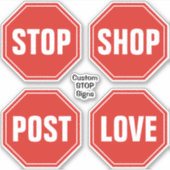 Custom STOP Sign Stickers Aufkleber (Vorderseite)
