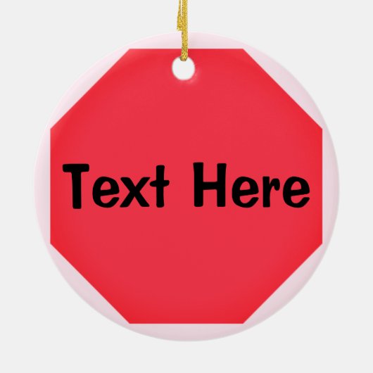 Custom Stopp Sign Emoji Keramik Ornament (Hinten)