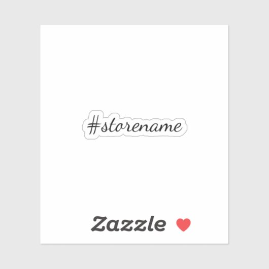 Custom # Store Name in Cursive Aufkleber (Blatt)