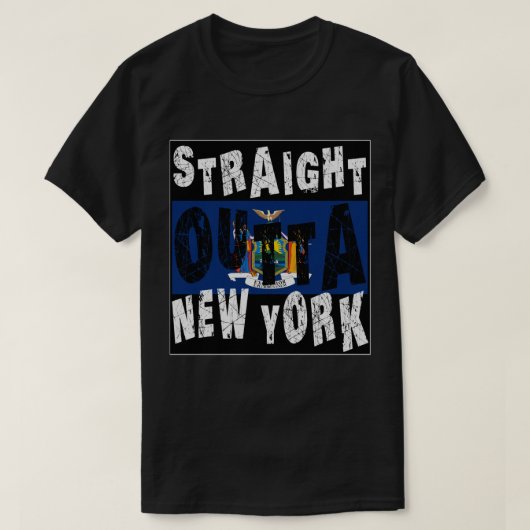 CUSTOM Straight Outight New York Meme T-Shirt (Design vorne)