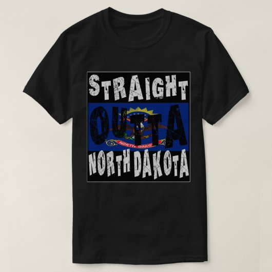 CUSTOM Straight Outta North Dakota Meme T-Shirt (Design vorne)