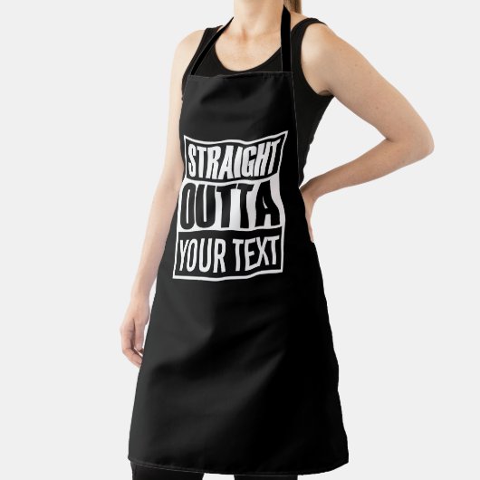 Custom STRAIGHT OUTTA schwarz-weiß Schürze (InSitu)