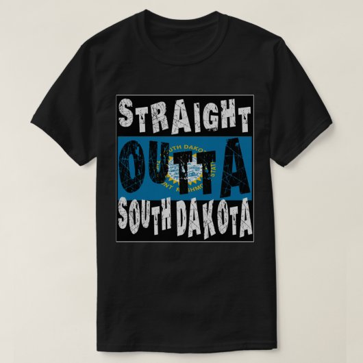 CUSTOM Straight Outta South Dakota Meme T-Shirt (Design vorne)