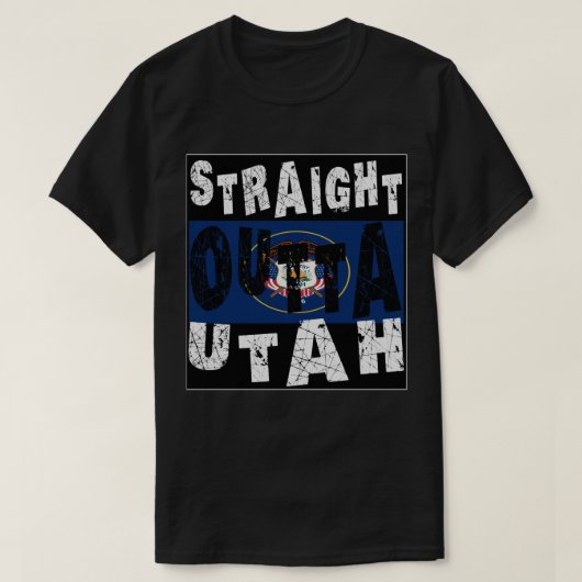 CUSTOM Straight Outta Utah Meme T-Shirt (Design vorne)