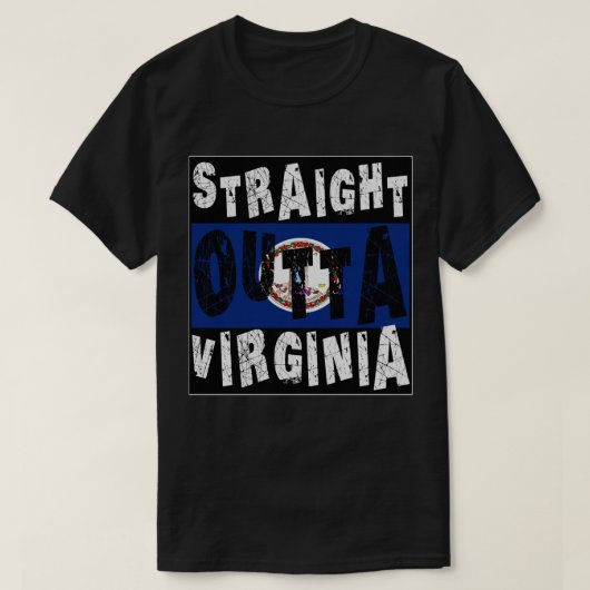 CUSTOM Straight Outta Virginia Meme T-Shirt (Design vorne)